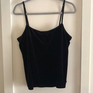 Black velvet camisole